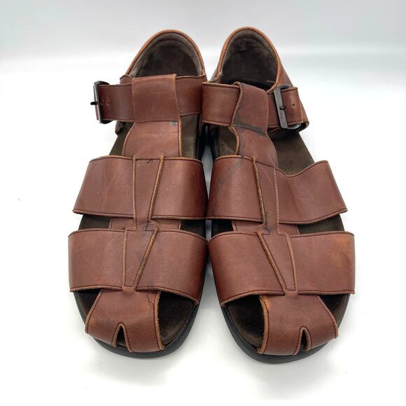 Mephisto Men’s Brown Leather 4X Shock Absorbing Sandals Size 13 EU 47 - Picture 3 of 11